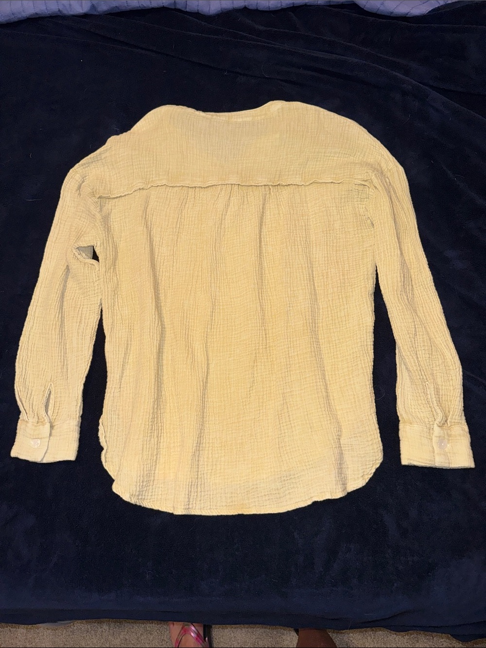 Cream Button Front Textured Tunic - Picture 4 of 5